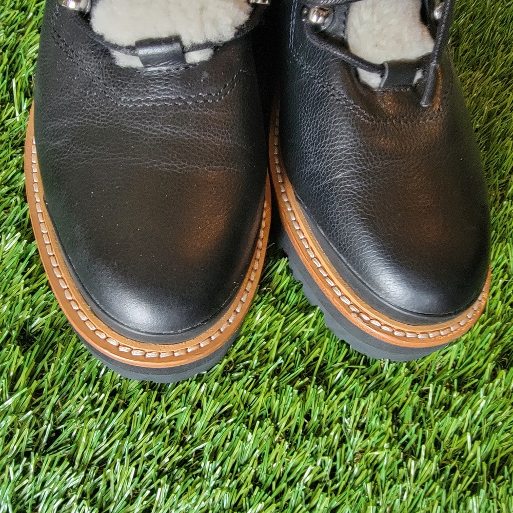 Marc Fisher Black Leatger Lace Up Boots 7.5 - Picture 4 of 8